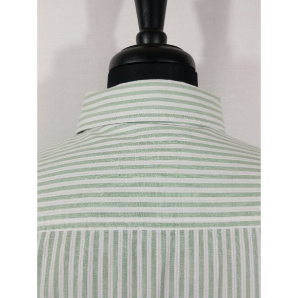 Levis Authentic Original Long Sleeve Casual Cotton Green Striped Shirt Mens XL - Picture 9 of 12